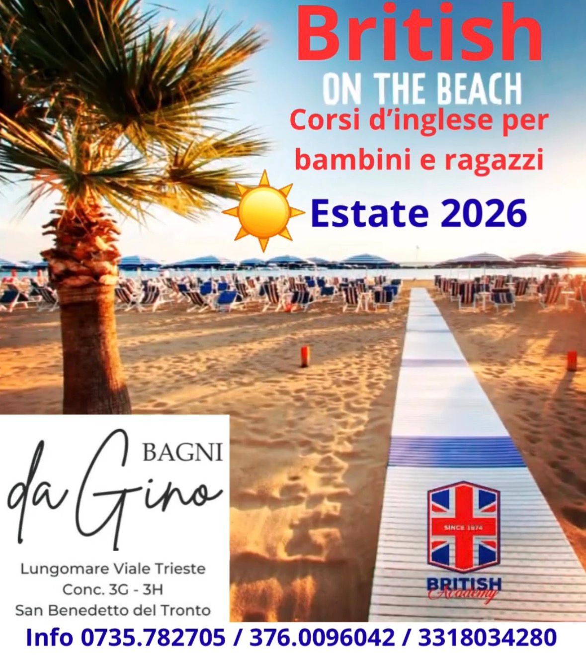 British on the Beach - corsi d'inglese in spiaggia, Estate 2026